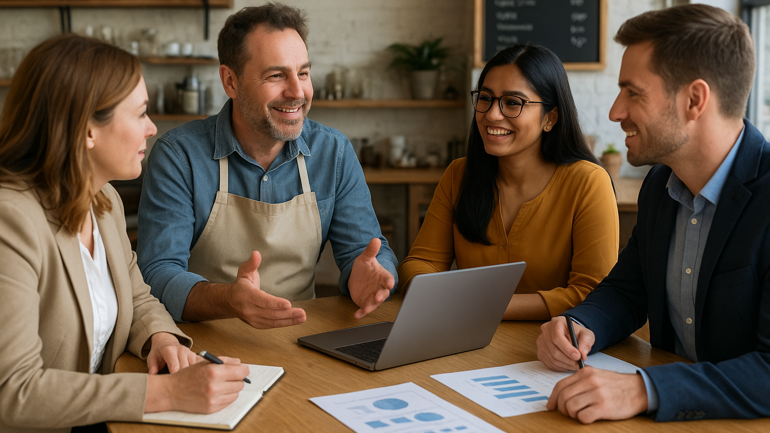 Digital marketing agency near me helping a small business with social media strategy.